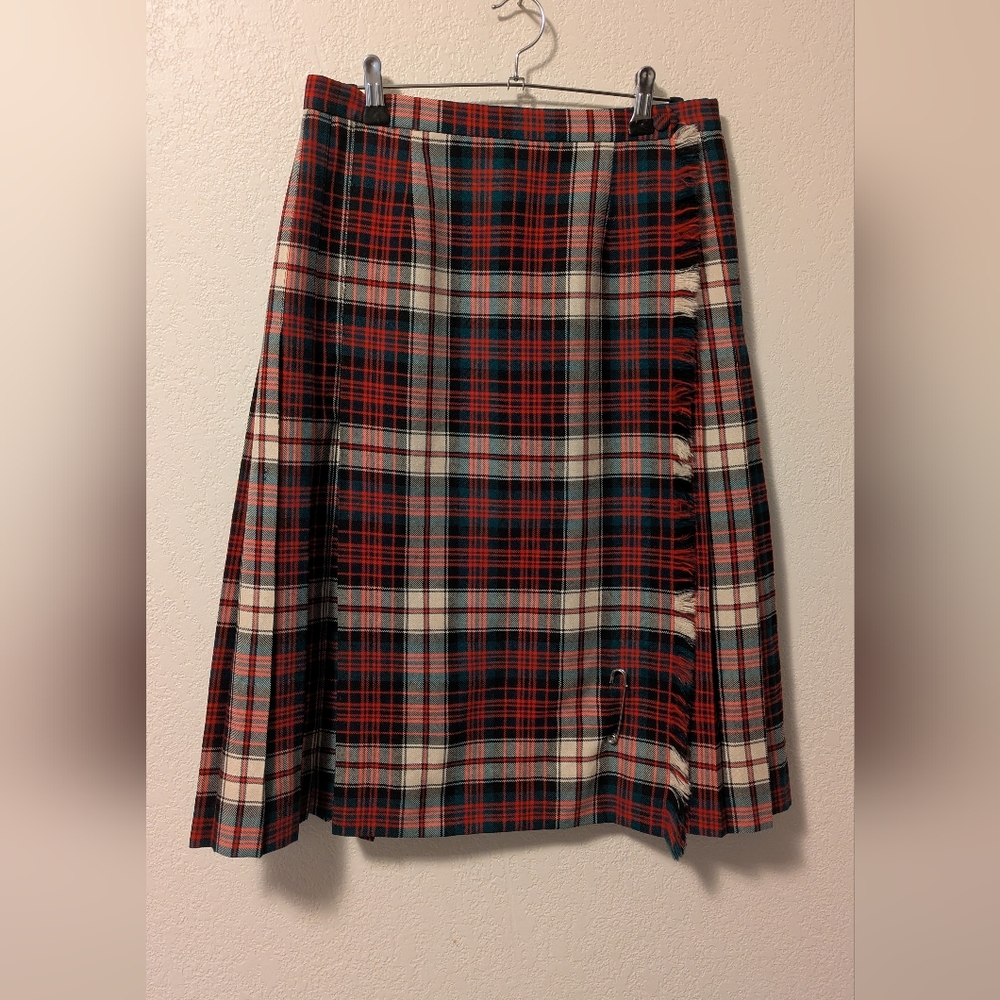 MacDonald Skirt By Highland Queen Kilt Style Plaid Skirt - Vintage